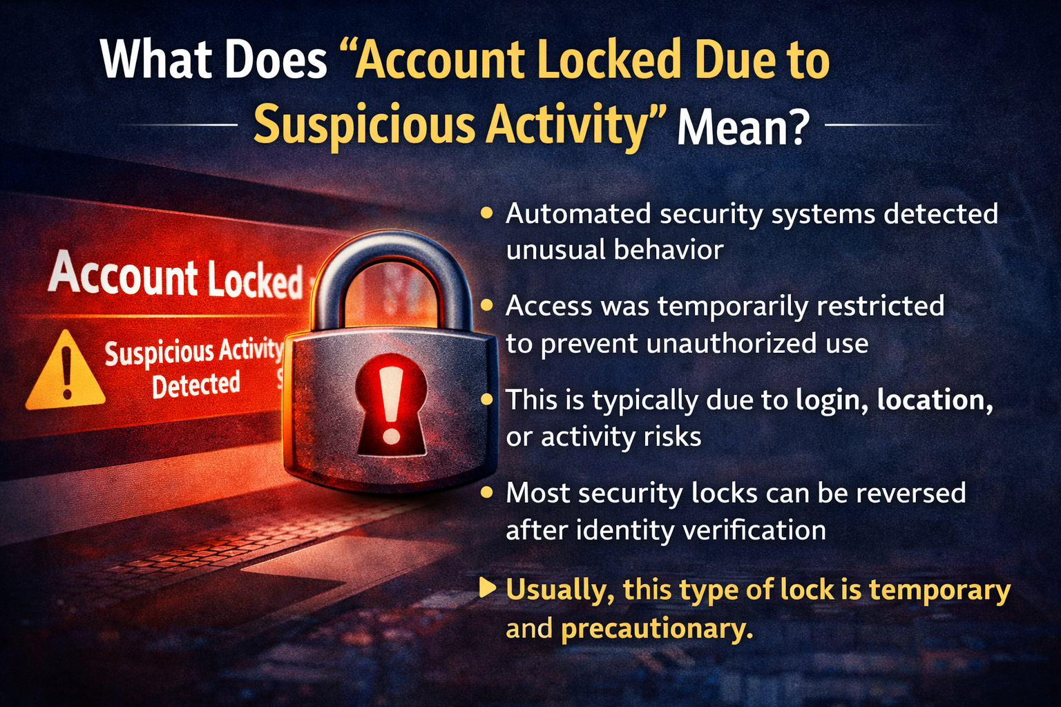 What Does “Account Locked Due to Suspicious Activity” Mean?
